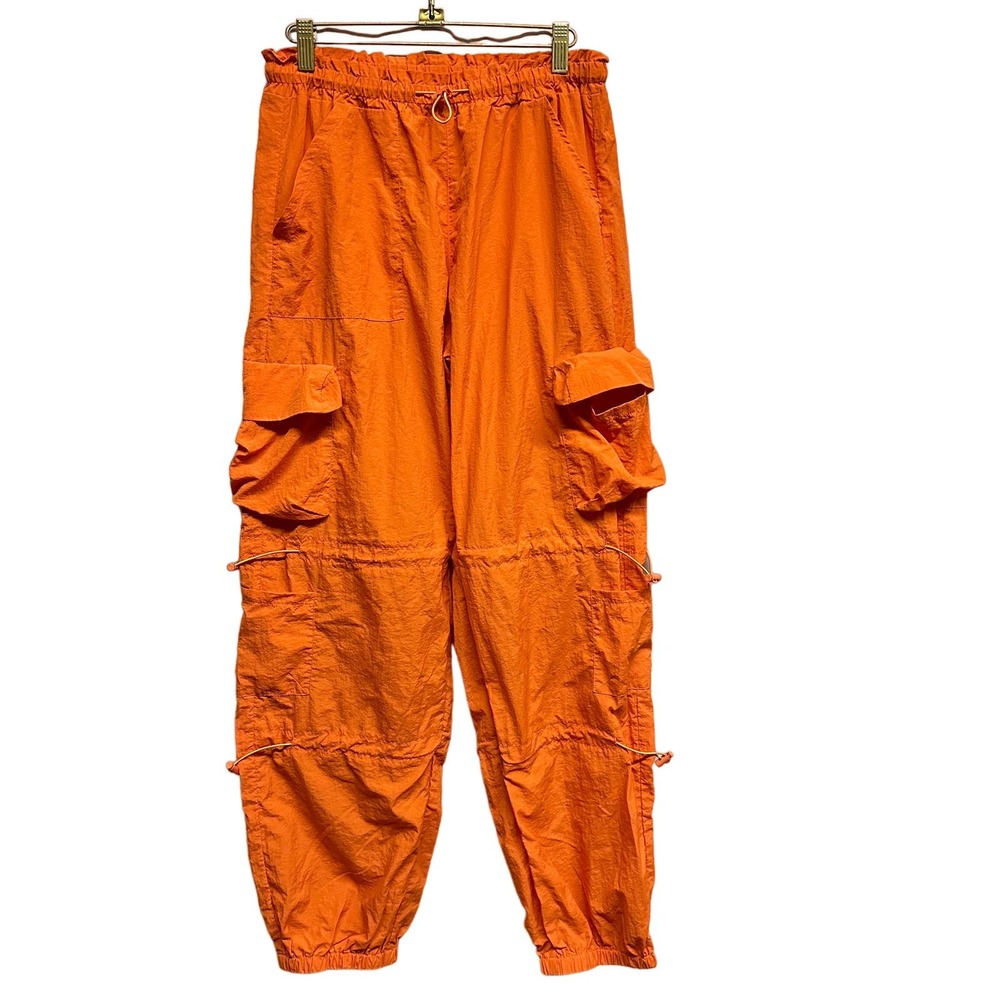 Orange multi pocket cargo Jogger Pants